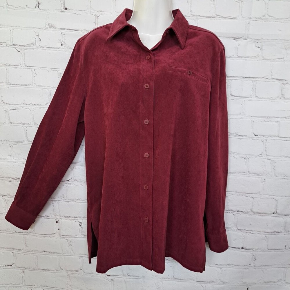 Sag Harbor Suede Button Up Shirt Top Size 4P
